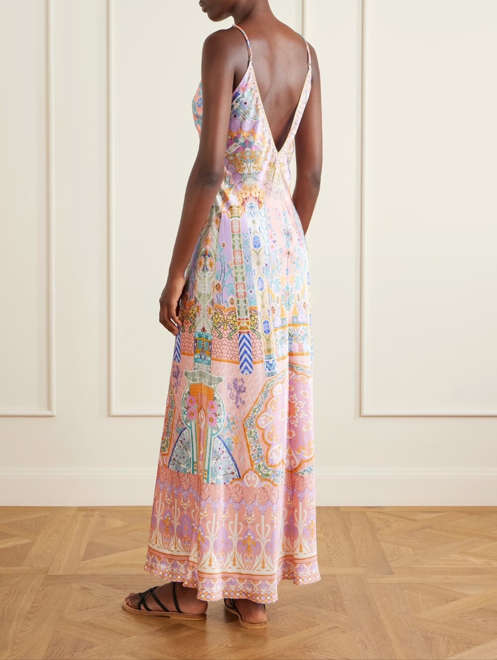 CAMILLA Printed silk-satin maxi dress - Picture 2 of 14